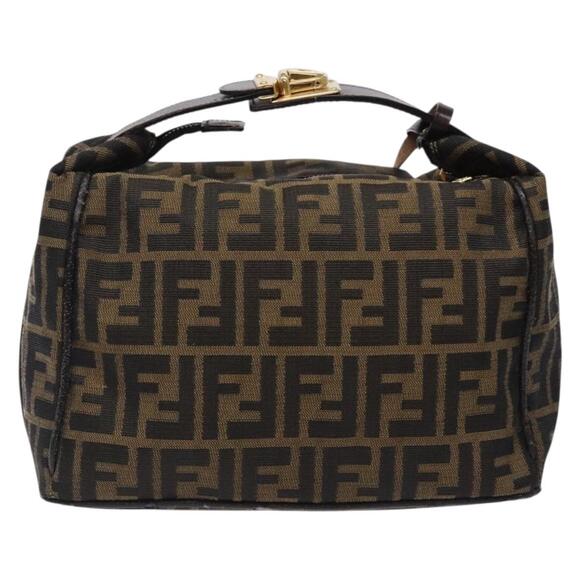 FENDI Zucca Canvas Hand Bag Black Brown - Picture 3 of 13
